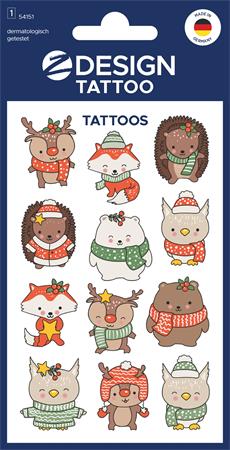 Matrica, tetoválás, 1 ív, 76x120 mm, AVERY ZWECKFORM, "Z-Design No.54151",  állatok